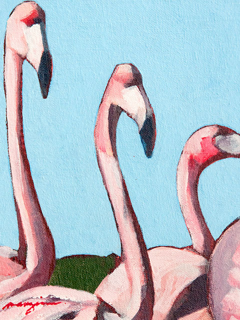 Anegada Flamingos 24 Acrylic Ingrid Manzione