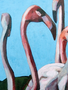 Anegada Flamingos #16 Acrylic Ingrid Manzione