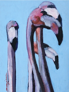 Anegada Flamingos 5 Acrylic Ingrid Manzione