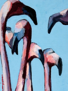 Anegada flamingos 9 Acrylic Ingrid Manzione